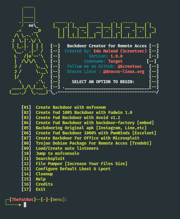 FatRat welcome screen